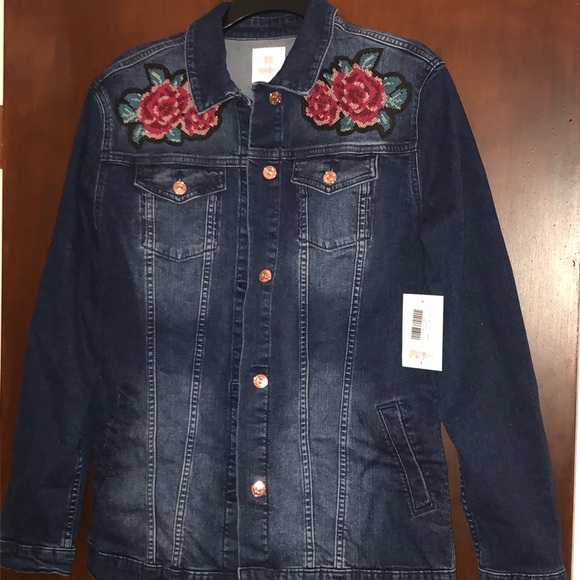LuLaRoe Jackets & Blazers - NWT medium lularoe jaxon embroidered jean jacket